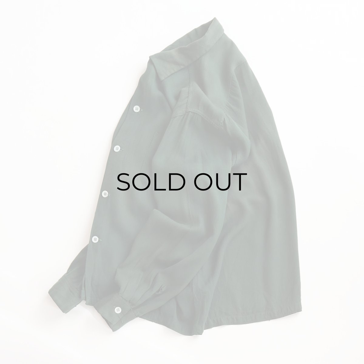 画像2: 50's Sportswear RAYON GABARDINE OPEN COLLAR BOX SHIRT (2)