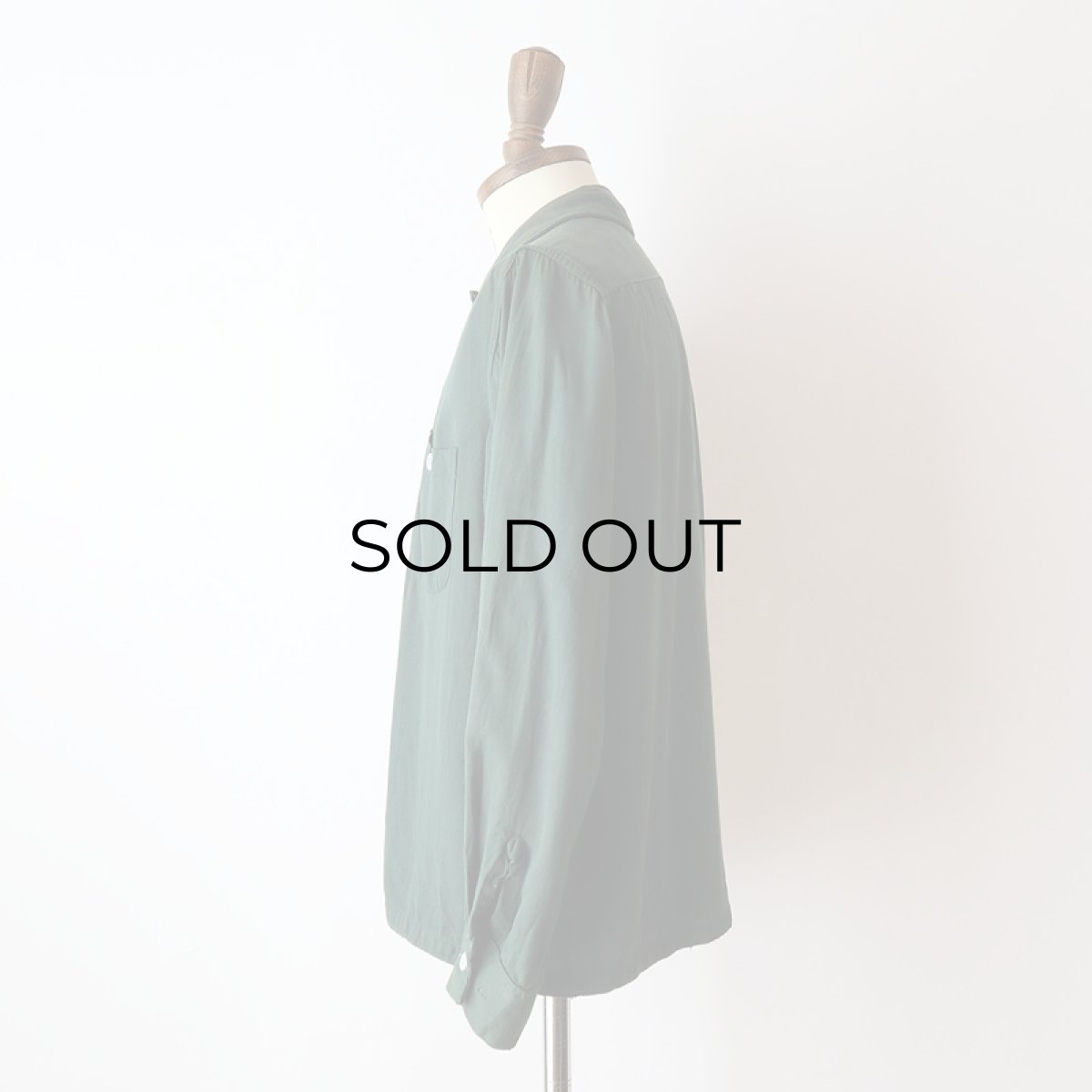 画像14: 50's Sportswear RAYON GABARDINE OPEN COLLAR BOX SHIRT (14)