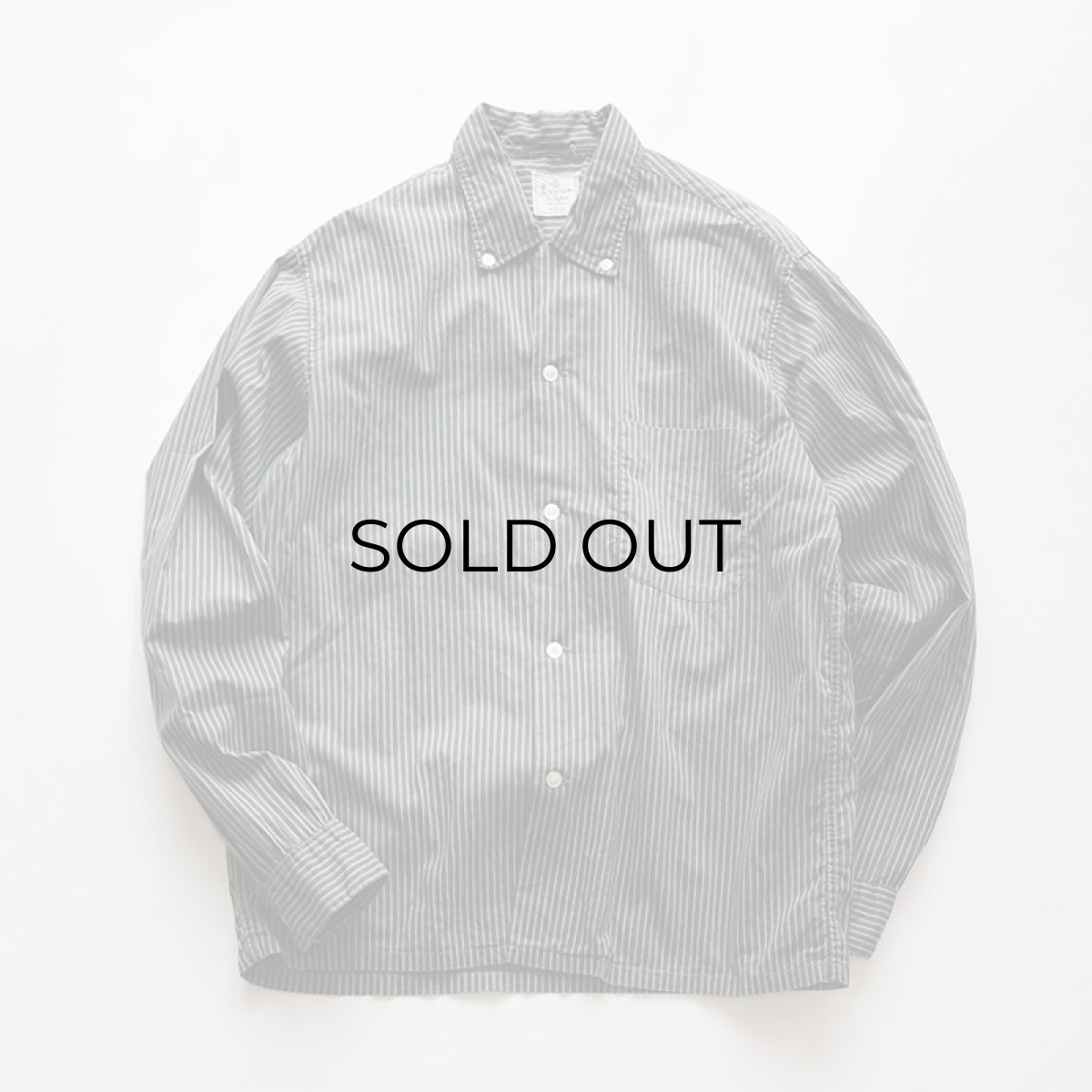 画像1: 60's Lanier COTTON STRIPE B/D OPEN COLLAR BOX SHIRT (1)