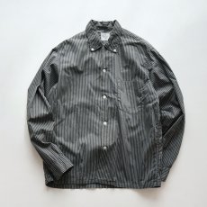 画像1: 60's Lanier COTTON STRIPE B/D OPEN COLLAR BOX SHIRT (1)