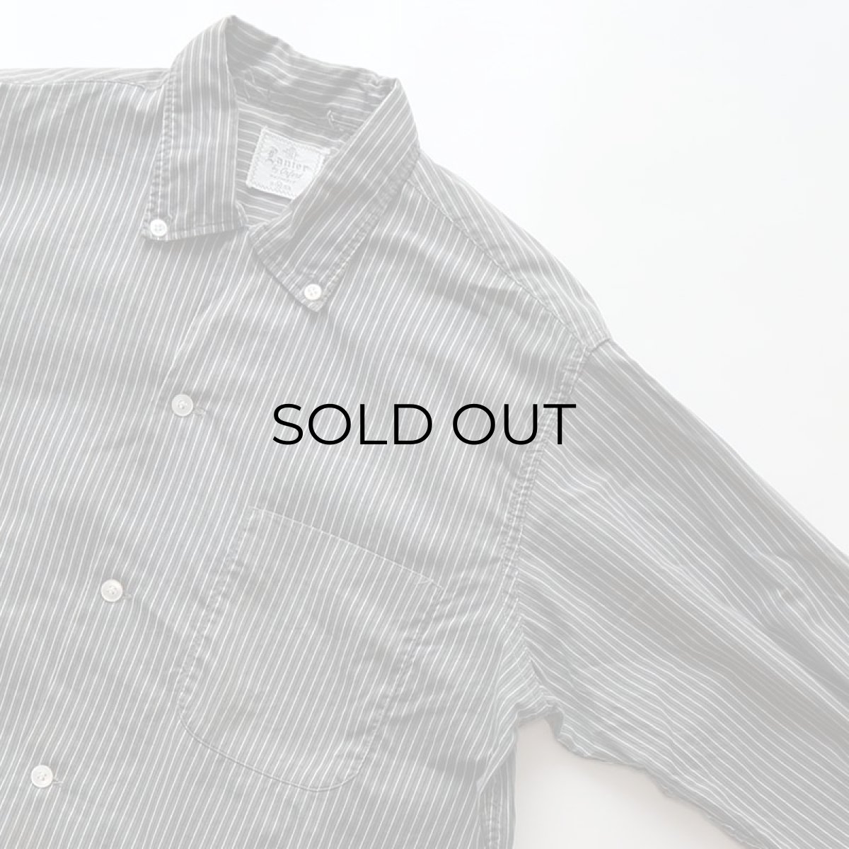 画像3: 60's Lanier COTTON STRIPE B/D OPEN COLLAR BOX SHIRT (3)
