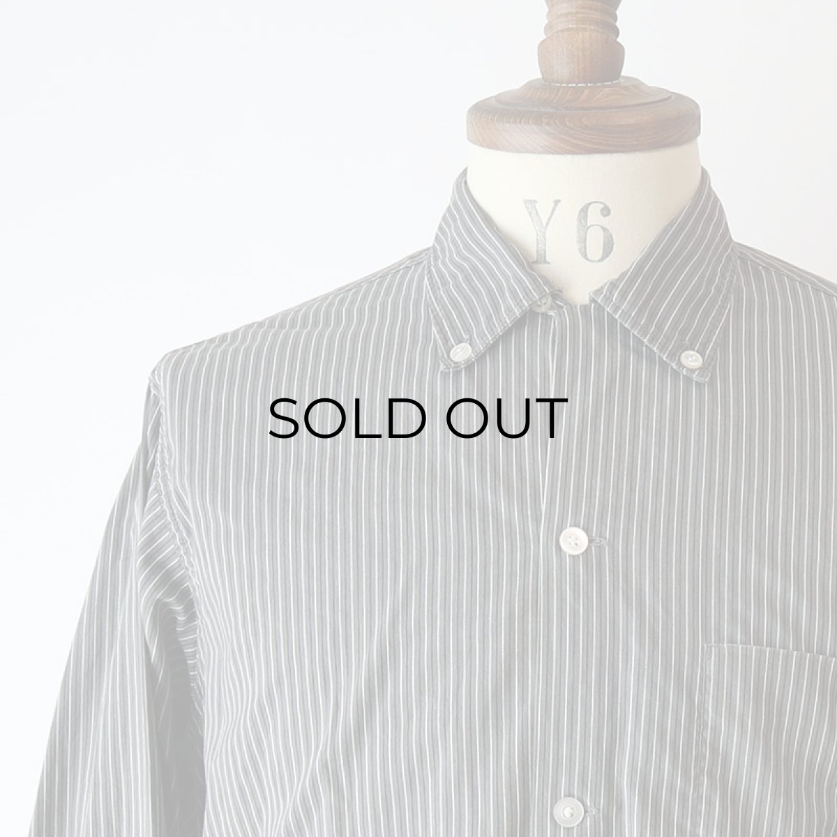 画像10: 60's Lanier COTTON STRIPE B/D OPEN COLLAR BOX SHIRT (10)