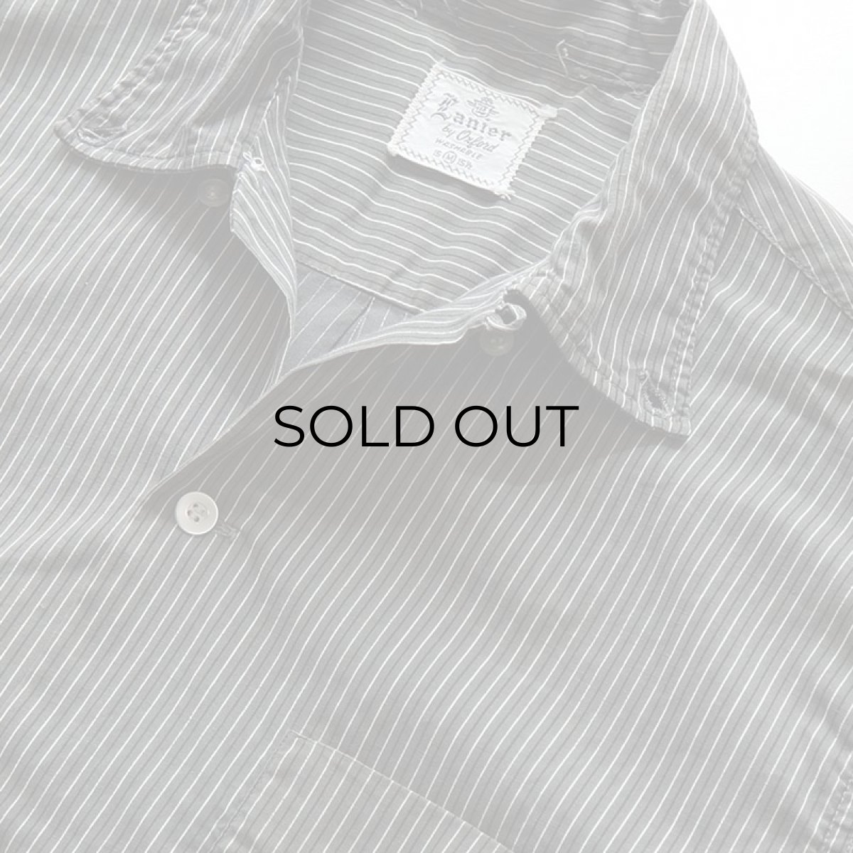 画像5: 60's Lanier COTTON STRIPE B/D OPEN COLLAR BOX SHIRT (5)