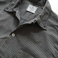 画像5: 60's Lanier COTTON STRIPE B/D OPEN COLLAR BOX SHIRT (5)