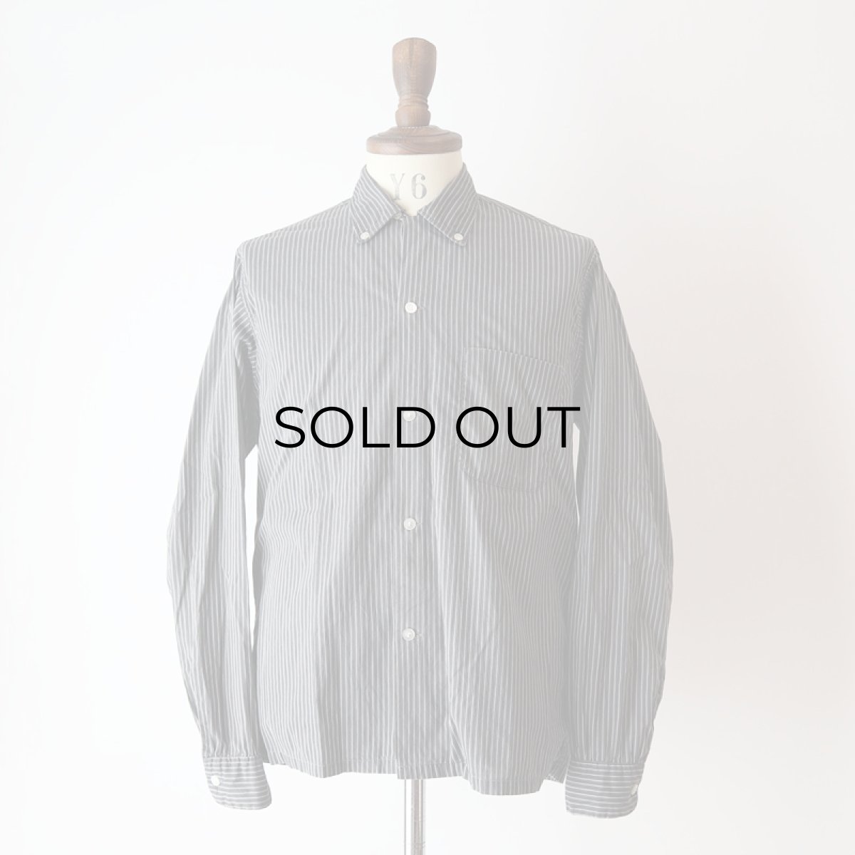 画像13: 60's Lanier COTTON STRIPE B/D OPEN COLLAR BOX SHIRT (13)