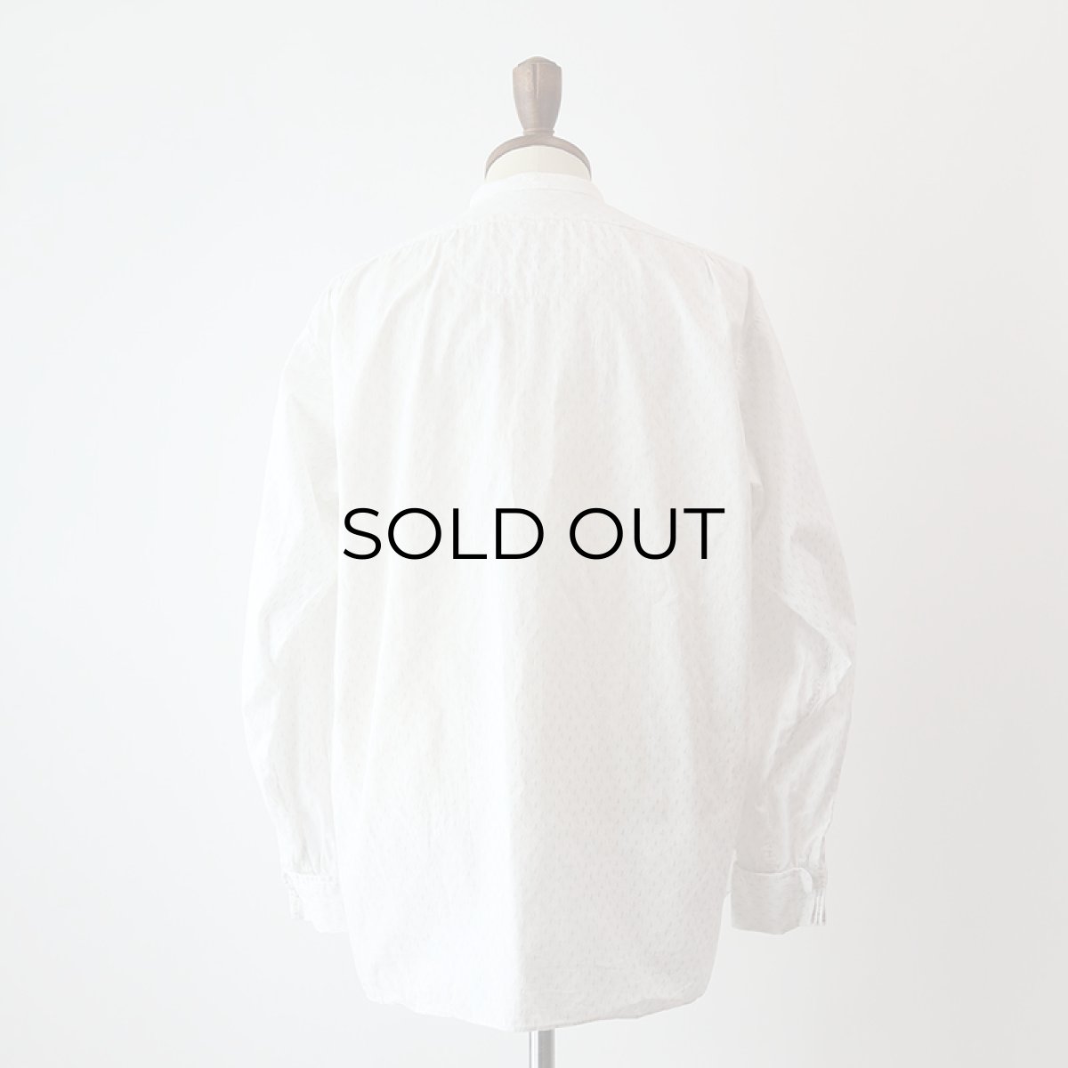 画像16: 〜50's NEWMARK COTTON ALL OVER PATTERN BAND COLLAR DRESS SHIRT (16)