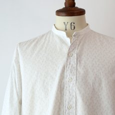 画像12: 〜50's NEWMARK COTTON ALL OVER PATTERN BAND COLLAR DRESS SHIRT (12)