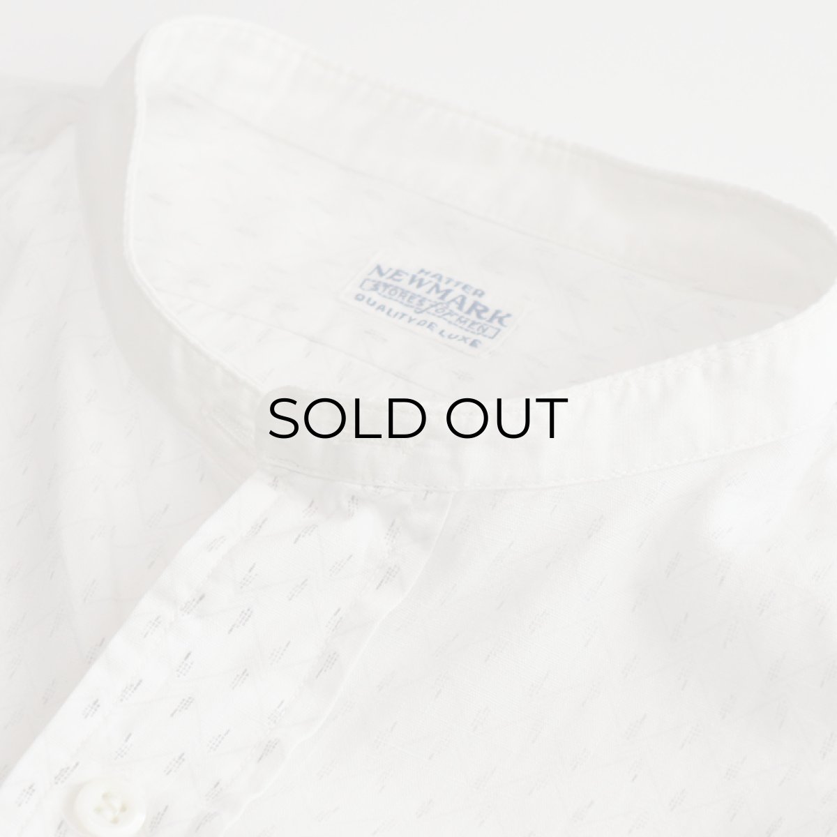 画像6: 〜50's NEWMARK COTTON ALL OVER PATTERN BAND COLLAR DRESS SHIRT (6)