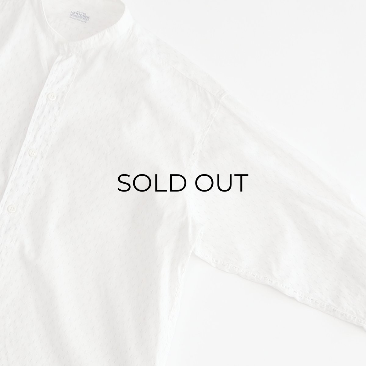 画像4: 〜50's NEWMARK COTTON ALL OVER PATTERN BAND COLLAR DRESS SHIRT (4)