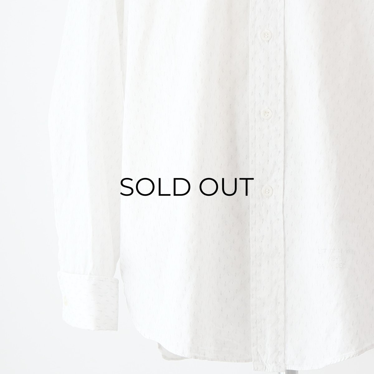 画像13: 〜50's NEWMARK COTTON ALL OVER PATTERN BAND COLLAR DRESS SHIRT (13)