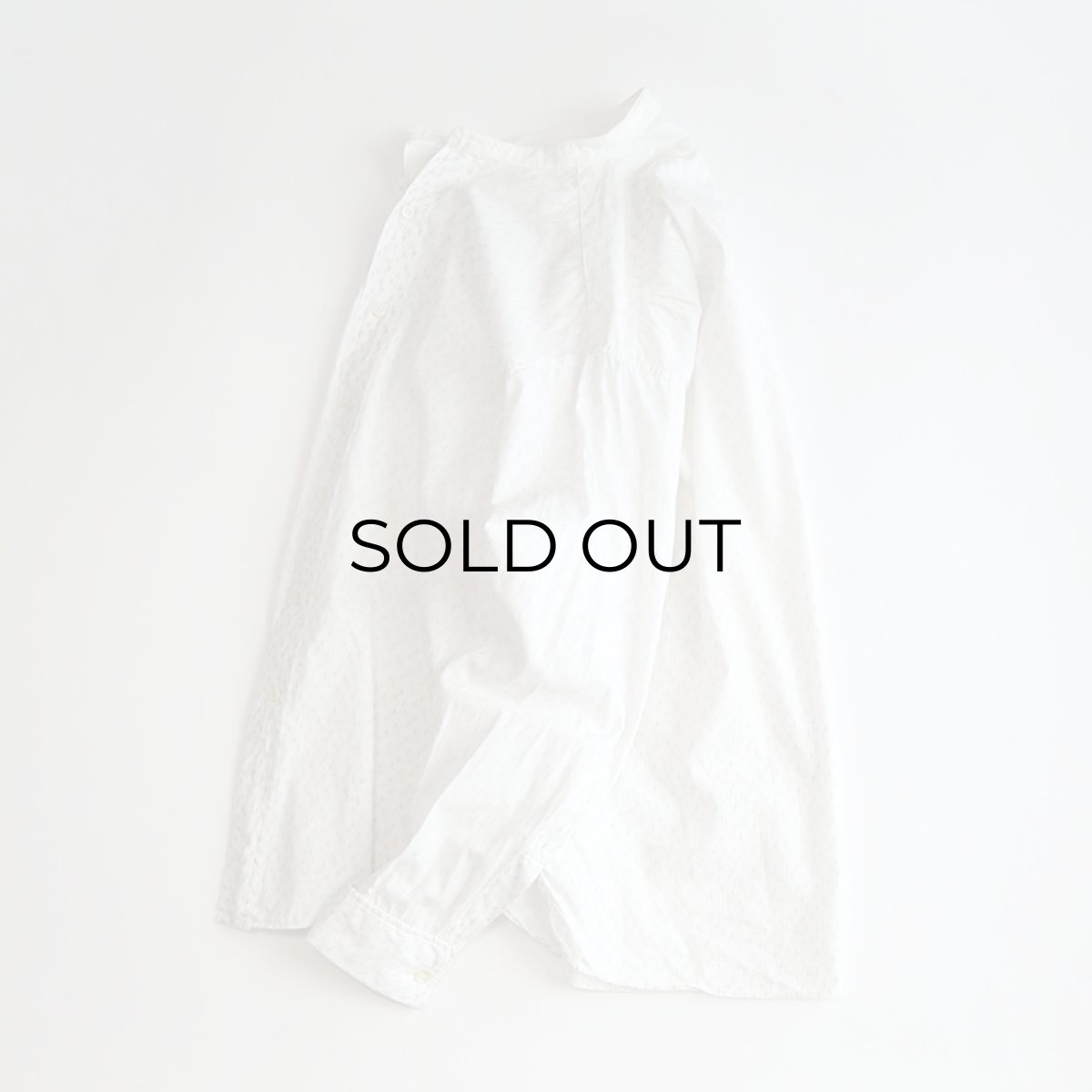 画像2: 〜50's NEWMARK COTTON ALL OVER PATTERN BAND COLLAR DRESS SHIRT (2)