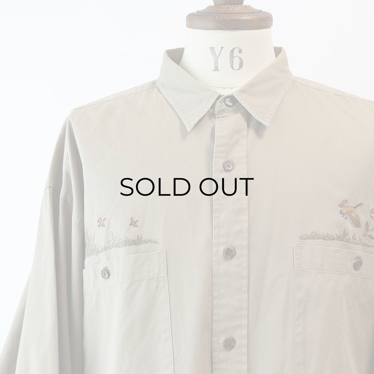 画像9: 80's BANANA REPUBLIC COTTON TWILL EMBROIDERED OUTDOOR SHIRT (9)