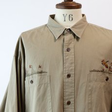 画像9: 80's BANANA REPUBLIC COTTON TWILL EMBROIDERED OUTDOOR SHIRT (9)