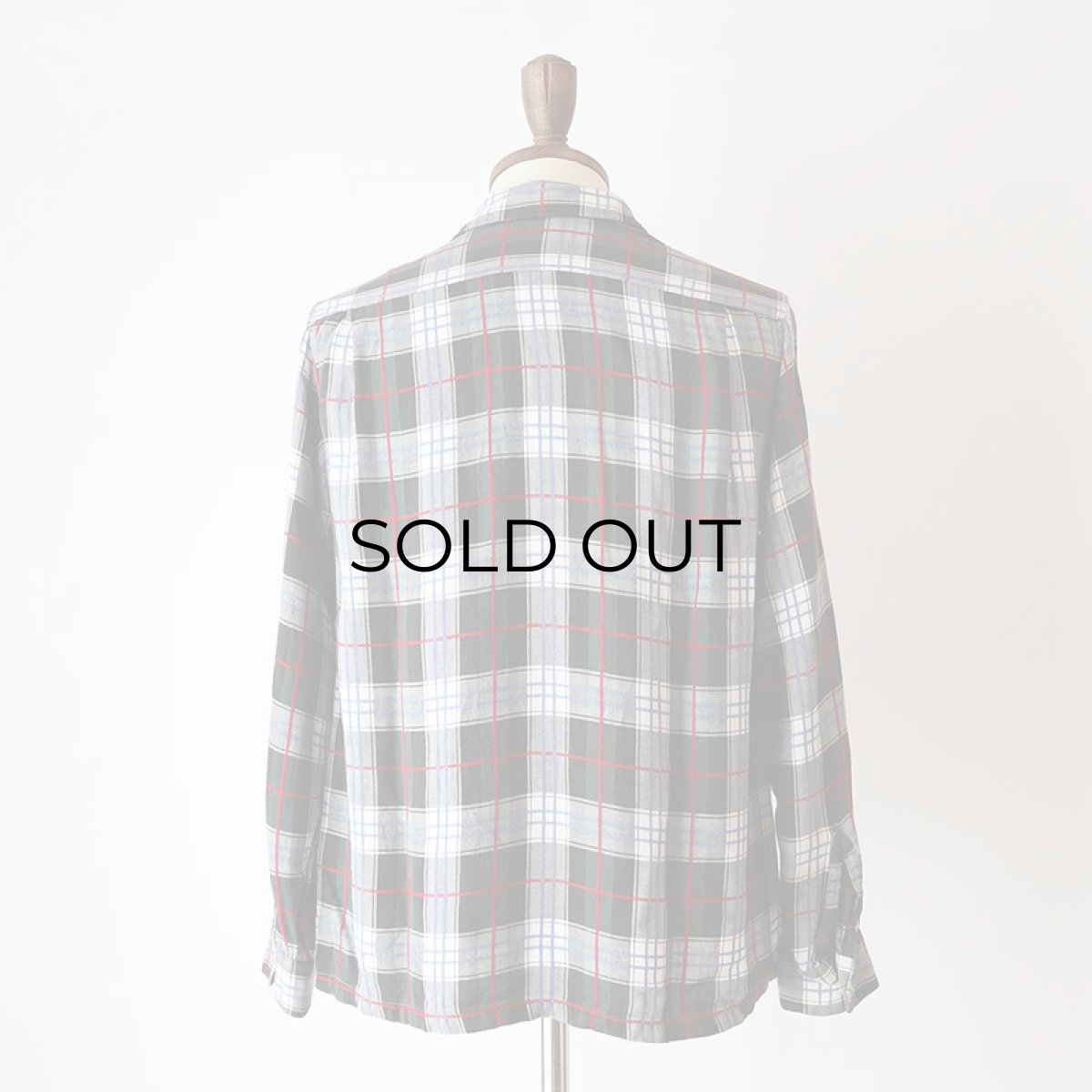 画像14: 〜60's UNKNOWN BRAND RAYON CHECK OPEN COLLAR BOX SHIRT (14)