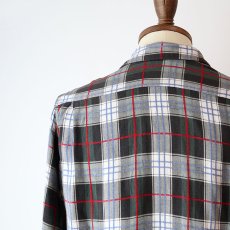 画像11: 〜60's UNKNOWN BRAND RAYON CHECK OPEN COLLAR BOX SHIRT (11)