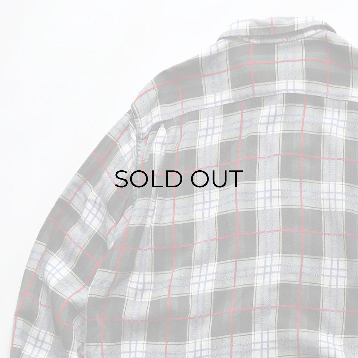 画像5: 〜60's UNKNOWN BRAND RAYON CHECK OPEN COLLAR BOX SHIRT (5)