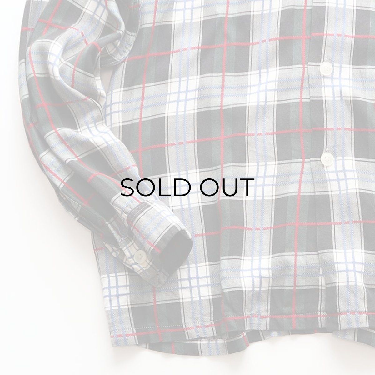 画像4: 〜60's UNKNOWN BRAND RAYON CHECK OPEN COLLAR BOX SHIRT (4)