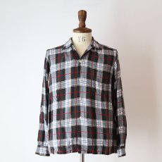 画像12: 〜60's UNKNOWN BRAND RAYON CHECK OPEN COLLAR BOX SHIRT (12)