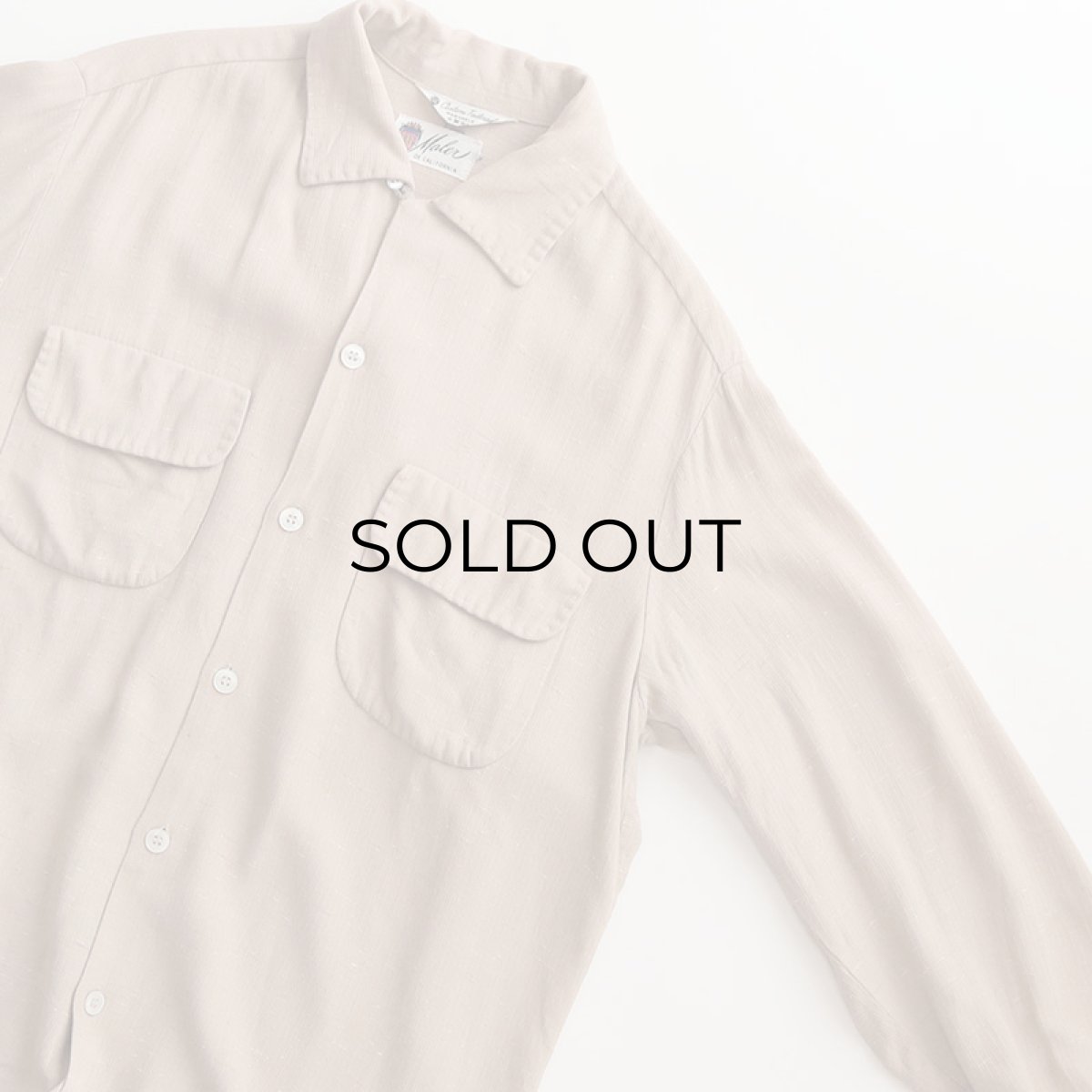 画像4: 50's Maler RAYON "KASURI" OPEN COLLAR BOX SHIRT (4)