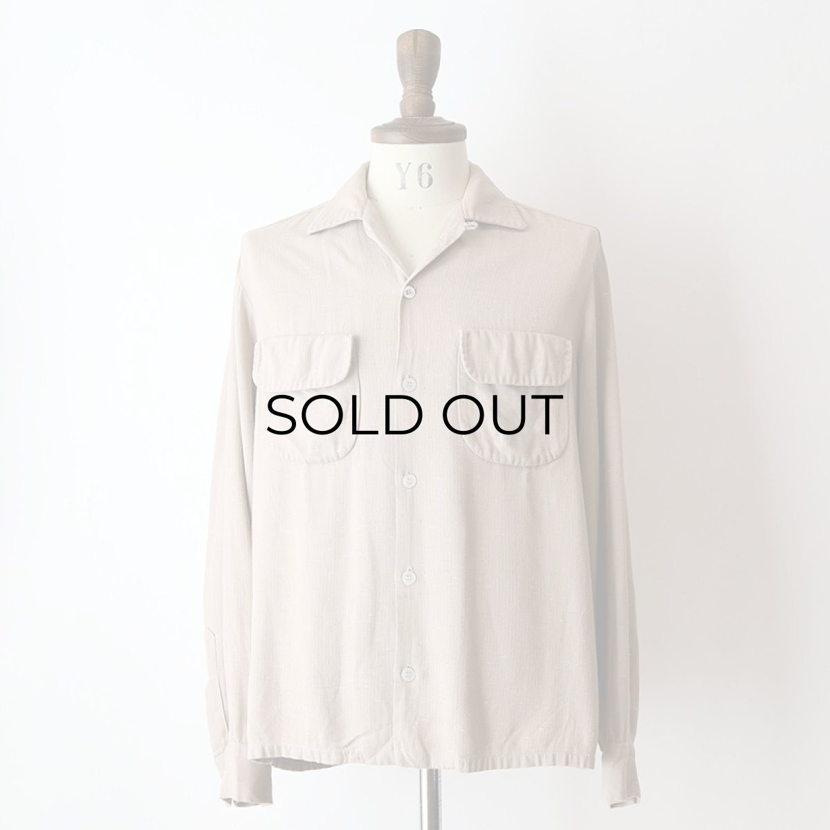 画像10: 50's Maler RAYON "KASURI" OPEN COLLAR BOX SHIRT (10)
