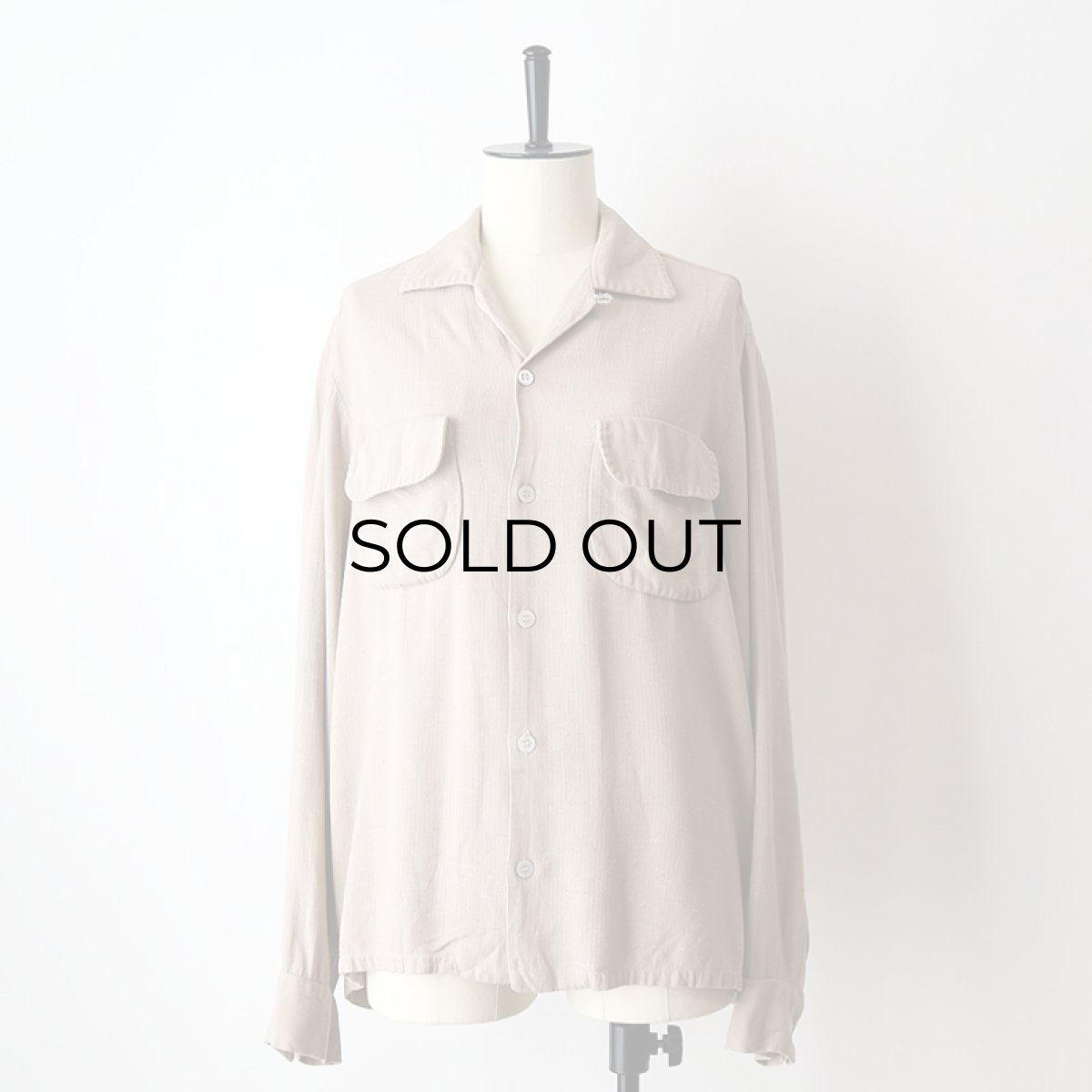 画像13: 50's Maler RAYON "KASURI" OPEN COLLAR BOX SHIRT (13)