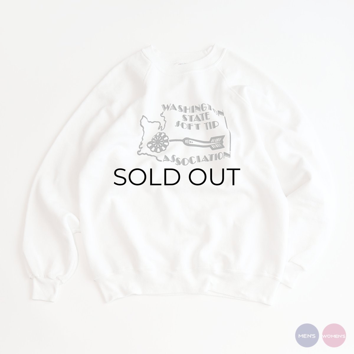 画像1: 〜90's Hanes PRINT CREW NECK SWEAT "WASHINGTON STATE SOFT TIP" "MADE IN USA" (1)