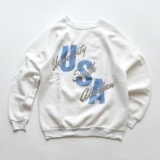 画像1: 〜90's WOLF PUFF PRINT CREW NECK SWEAT "University South Aberdeen" "MADE IN USA" (1)