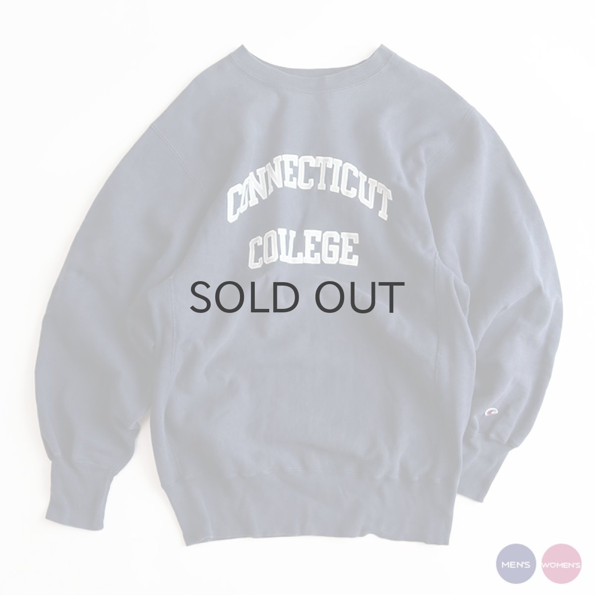 画像1: 90's Champion REVERSE WEAVE PRINT CREW NECK SWEAT  "CONNECTICUT COLLEGE" "MADE IN USA" (1)