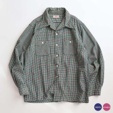 画像1: 40's BRENT WOOL CHECK OPEN COLLAR BOX SHIRT "MINT CONDITION" (1)