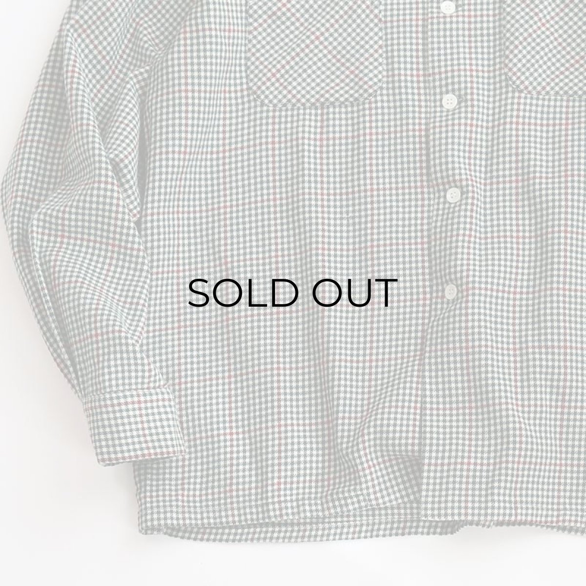 画像4: 40's BRENT WOOL CHECK OPEN COLLAR BOX SHIRT "MINT CONDITION" (4)