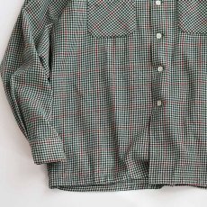 画像4: 40's BRENT WOOL CHECK OPEN COLLAR BOX SHIRT "MINT CONDITION" (4)