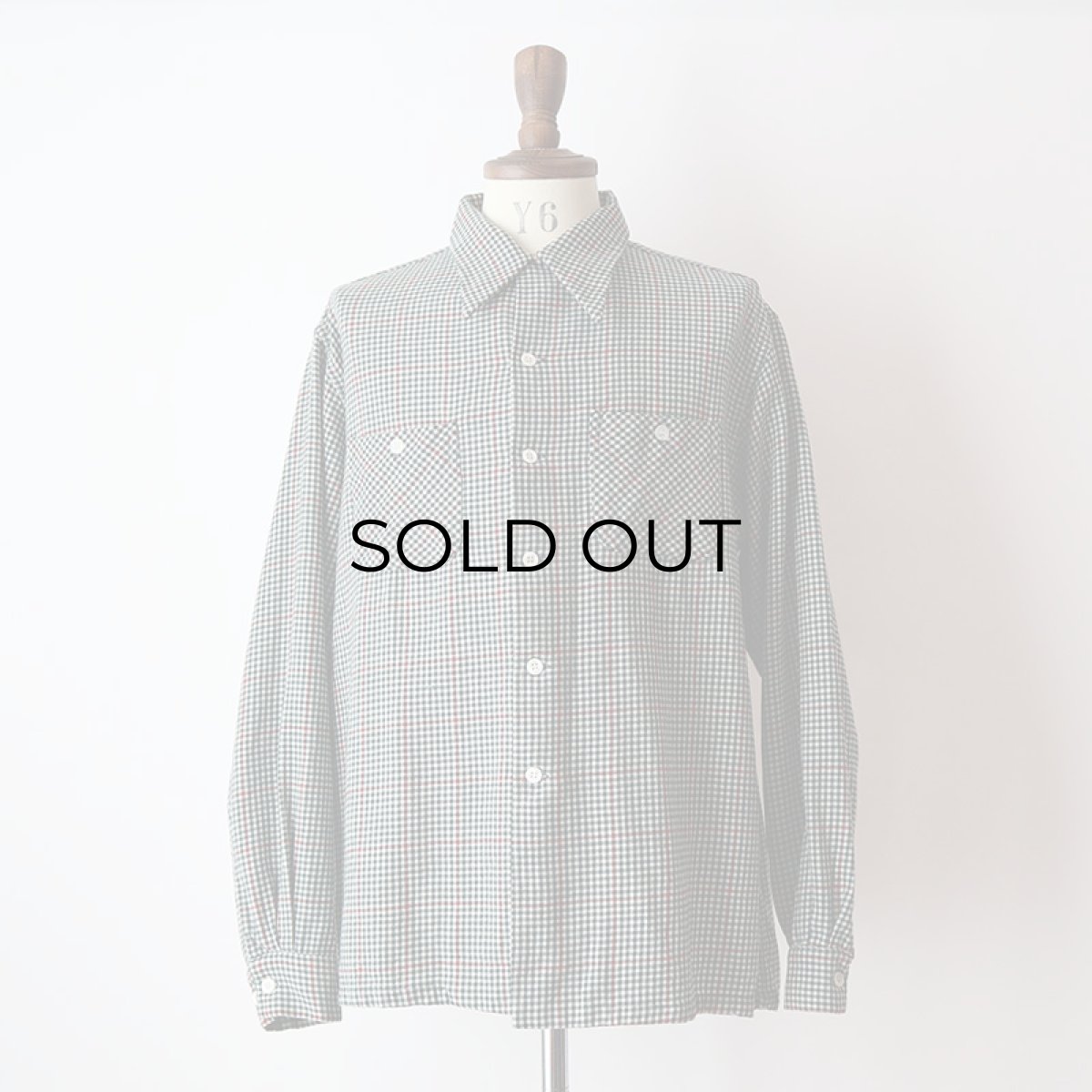 画像9: 40's BRENT WOOL CHECK OPEN COLLAR BOX SHIRT "MINT CONDITION" (9)