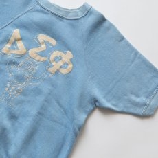 画像3: 〜60's UNKNOWN BRAND COTTON FLOCK PRINT S/S CREW NECK SWEAT "ΔΣΦ" (3)