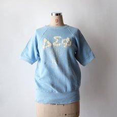 画像10: 〜60's UNKNOWN BRAND COTTON FLOCK PRINT S/S CREW NECK SWEAT "ΔΣΦ" (10)