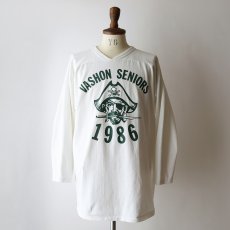 画像9: 80's RUSSELL W-PRINT CROPPED SLEEVE V NECK FOOTBALL TEE "VASHON SENIORS 1986" (9)