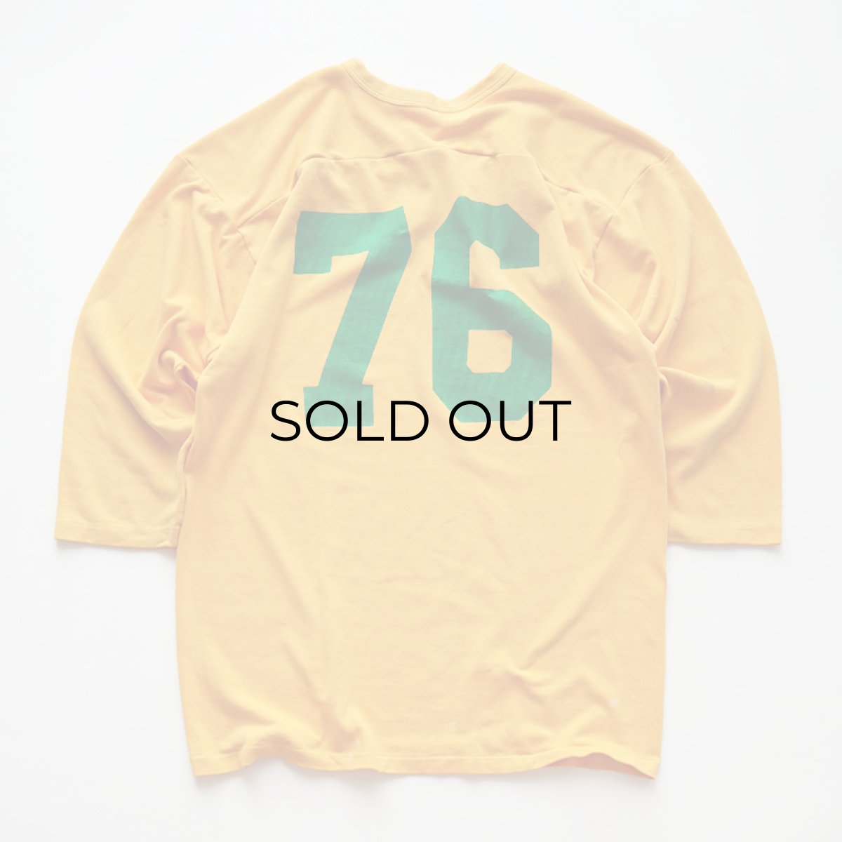 画像2: 70's RUSSELL W-PRINT CROPPED SLEEVE V NECK FOOTBALL TEE "TUMWATER FOOTBALL" (2)