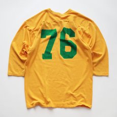 画像2: 70's RUSSELL W-PRINT CROPPED SLEEVE V NECK FOOTBALL TEE "TUMWATER FOOTBALL" (2)