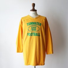 画像13: 70's RUSSELL W-PRINT CROPPED SLEEVE V NECK FOOTBALL TEE "TUMWATER FOOTBALL" (13)