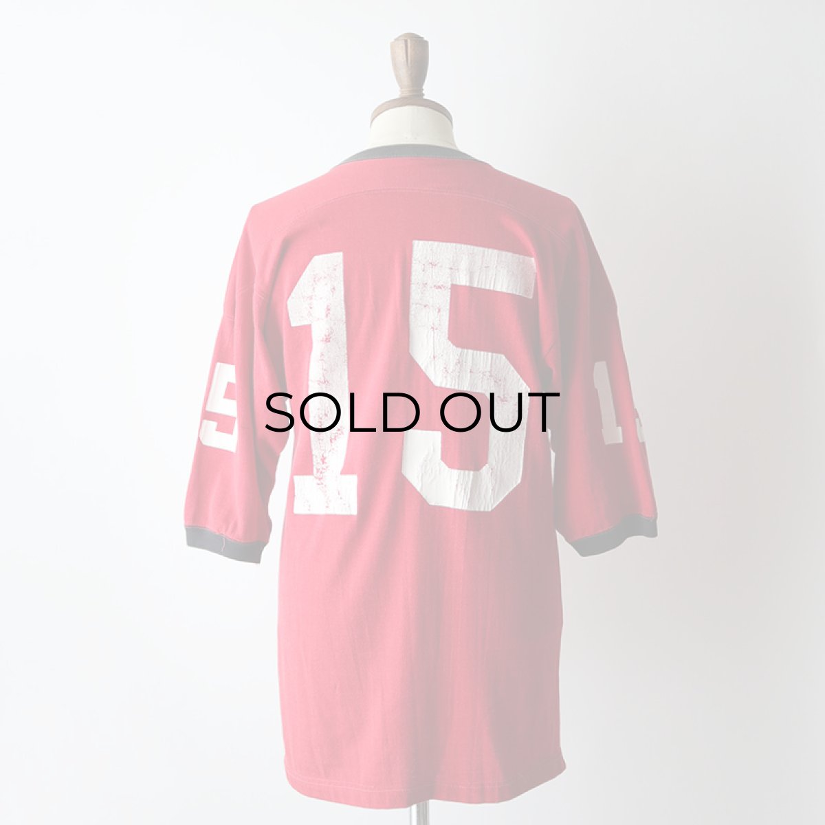 画像15: 60's Champion RAYON W-PRINT HALF SLEEVE FOOTBALL TEE "15" (15)