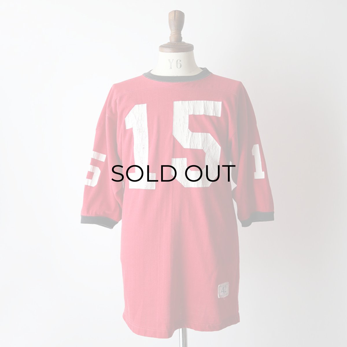 画像13: 60's Champion RAYON W-PRINT HALF SLEEVE FOOTBALL TEE "15" (13)