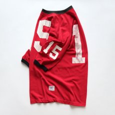 画像1: 60's Champion RAYON W-PRINT HALF SLEEVE FOOTBALL TEE "15" (1)