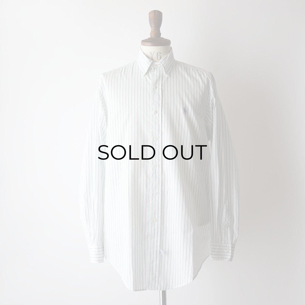 画像9: 90's Ralph Lauren COTTON BROAD STRIPE B/D SHIRT (9)