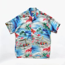 画像2: 50's POLYNESIAN Sportswear RAYON CREPE ALL OVER PATTERN LOOP COLLAR S/S HAWAIIAN SHIRT "MINT CONDITION" (2)