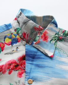 画像7: 50's POLYNESIAN Sportswear CREPE ALL OVER PATTERN S/S LOOP COLLAR HAWAIIAN SHIRT "MINT CONDITION" (7)