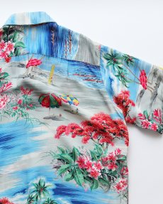 画像5: 50's POLYNESIAN Sportswear CREPE ALL OVER PATTERN S/S LOOP COLLAR HAWAIIAN SHIRT "MINT CONDITION" (5)