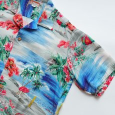 画像4: 50's POLYNESIAN Sportswear RAYON CREPE ALL OVER PATTERN LOOP COLLAR S/S HAWAIIAN SHIRT "MINT CONDITION" (4)