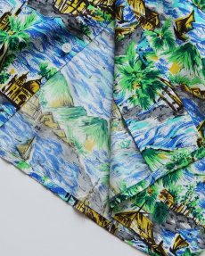 画像10: 60's UNKNOWN BRAND RAYON ALL OVER PATTERN S/S LOOP COLLAR HAWAIIAN SHIRT "MADE IN JAPAN" "MINT CONDITION" (10)