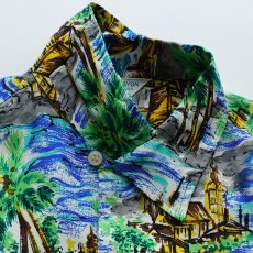 画像8: 60's UNKNOWN BRAND RAYON ALL OVER PATTERN LOOP COLLAR S/S HAWAIIAN SHIRT "MADE IN JAPAN" "MINT CONDITION" (8)
