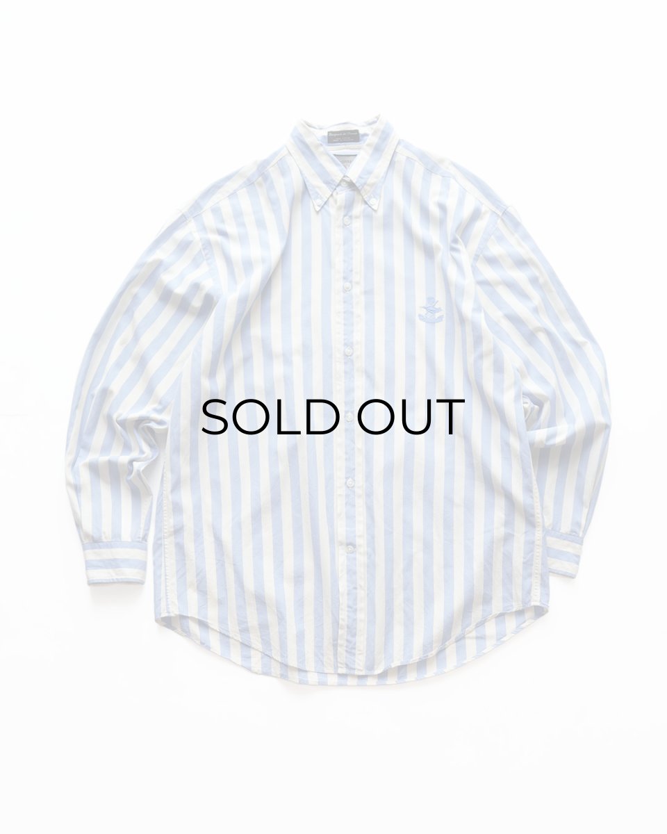 画像1: FACONNABLE COTTON WIDE STRIPE B/D SHIRT (1)