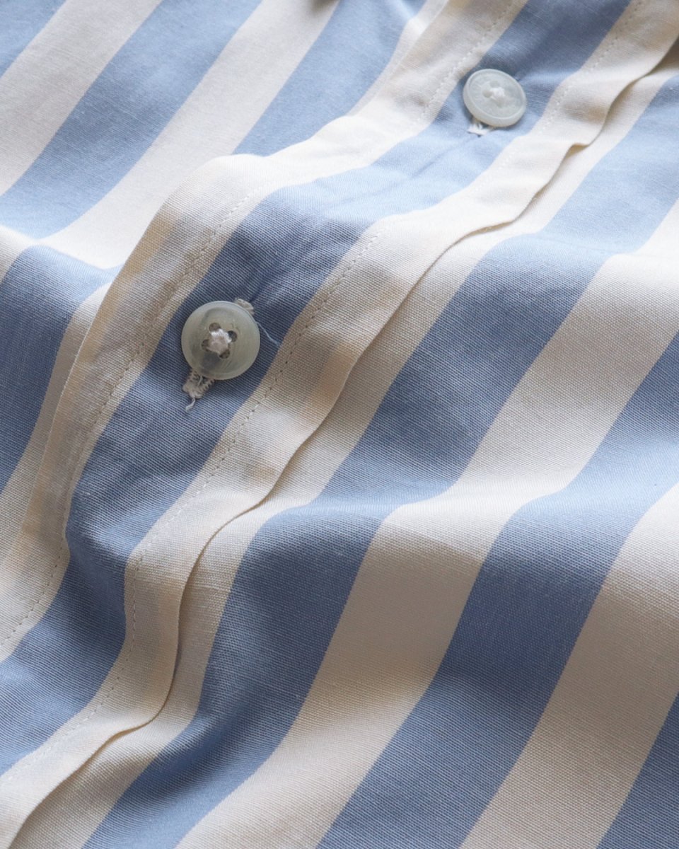 画像8: FACONNABLE COTTON WIDE STRIPE B/D SHIRT (8)